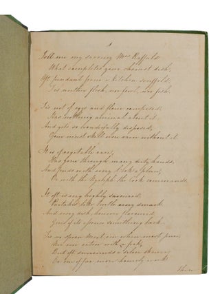 Handwritten 19th century book of riddles, trifles, conundrums, and puzzles