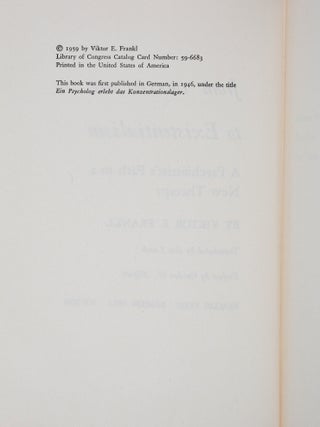 From Death-Camp to Existentialism: A Psychiatrist's Path to a New Therapy (Man's Search for Meaning)