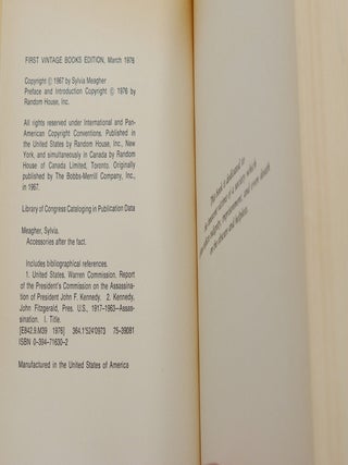 Accessories After the Fact: The Warren Commission, the Authorities, and the Report