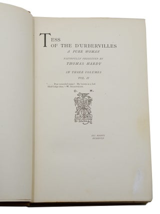 Tess of the d'Urbervilles: A Pure Woman Faithfully Presented