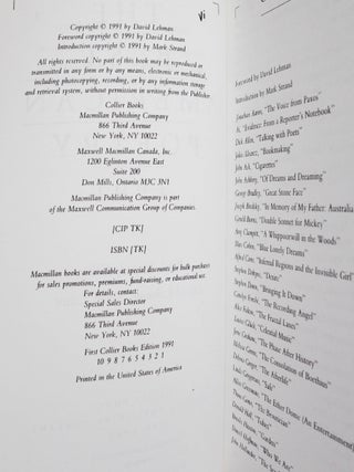 The Best American Poetry 1991 (Mark Strand's copy)