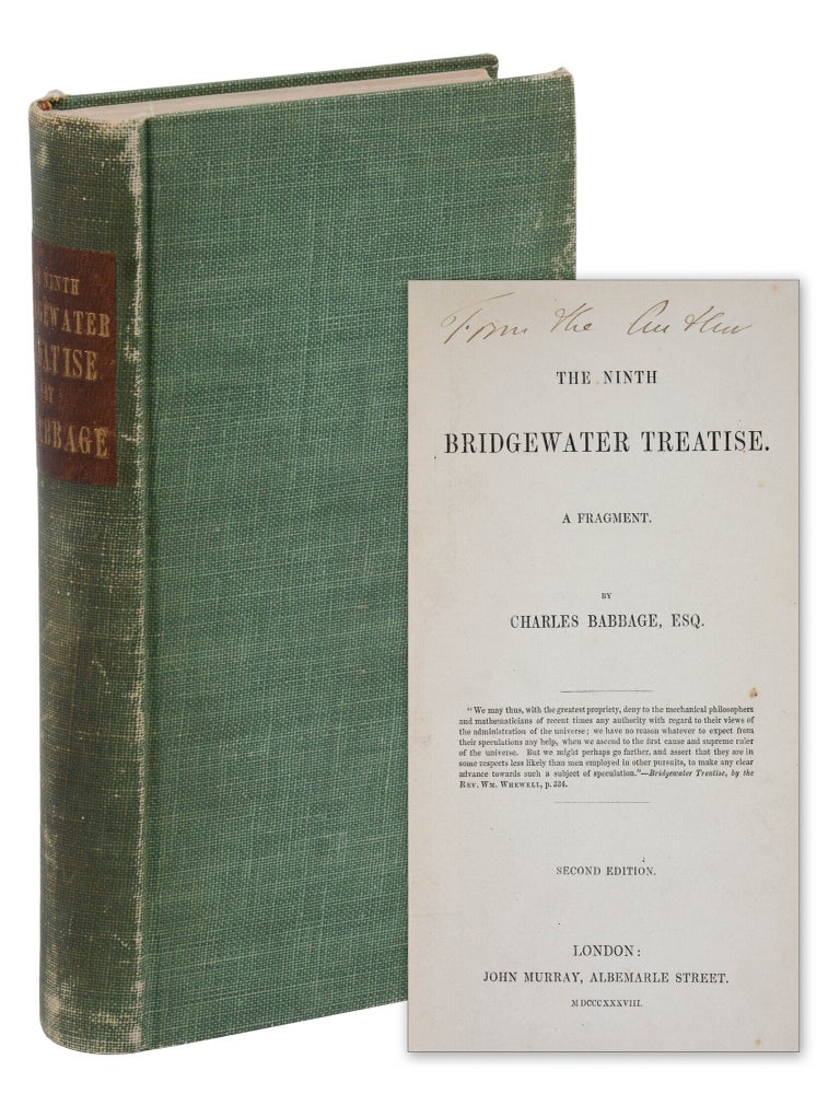 Item #140949611 The Ninth Bridgewater Treatise. A Fragment. Charles Babbage.