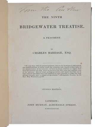 The Ninth Bridgewater Treatise. A Fragment