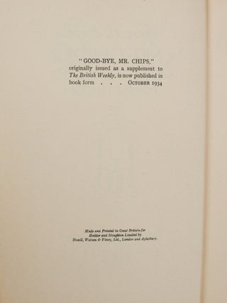 Goodbye Mr. Chips