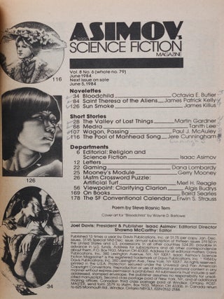 "Bloodchild" in Isaac Asimov's Science Fiction Magazine, Volume 8 Number 6, June 1984