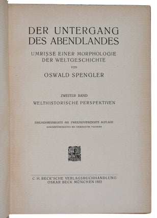 Der Untergang des Abendlandes: Umrisse einer Morphologie der Weltgeschichte (The Decline of the West)