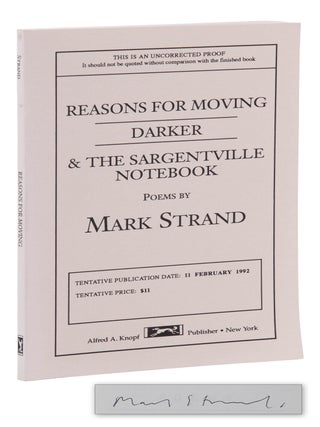 Item #140949692 Reasons for Moving, Darker, & The Sargentville Notebook (Mark Strand's...