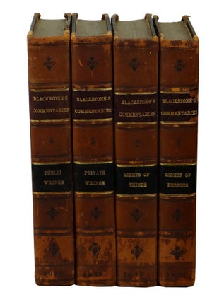 Commentaries on the Laws of England. In Four Books.