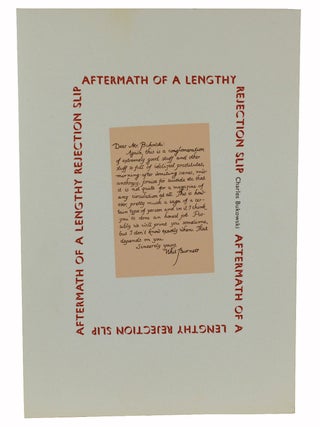 Aftermath of Lengthy Rejection Slip (with Signed Publisher's Prospectus)