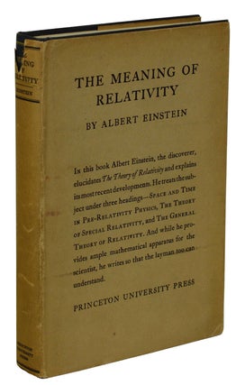 Item #171111001 The Meaning of Relativity. Albert Einstein