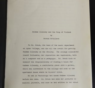 Original Typescript for "Madame Zilensky and the King of Finland"