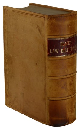 A Dictionary of Law (Black's Law Dictionary)