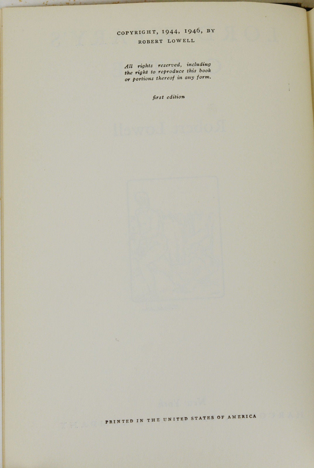 Lord Weary's Castle | Robert Lowell | First Edition