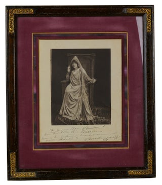 Item #180620001 Signed framed photo of Sarah Bernhardt. Sarah Bernhardt, Unknown Photographer