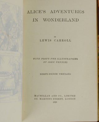 Alice's Adventures in Wonderland & Through the Looking-Glass and What Alice Found There (Bound by Sangorski and Sutcliffe)