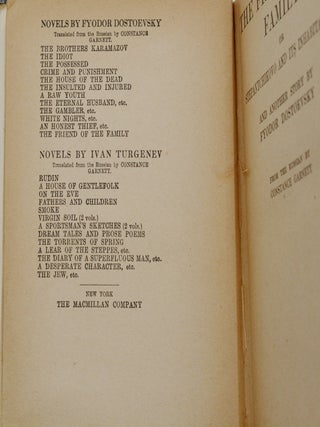 The Friend of the Family: or Stepantichkovo and Its Inhabitants and Another Story